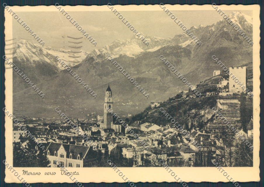 Bolzano Merano Panorama PIEGHINA FG cartolina BB7822 – fronte