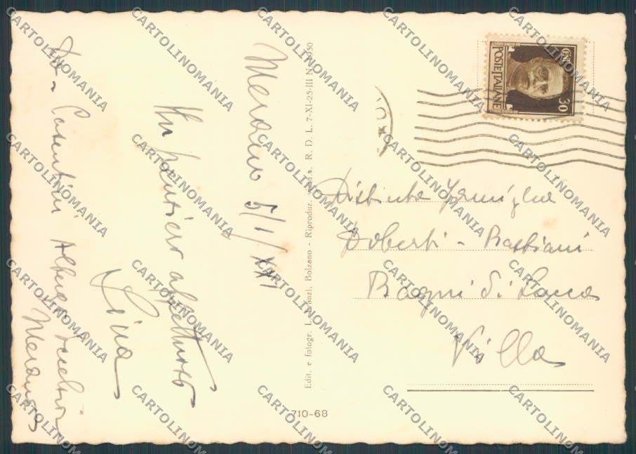 Bolzano Merano Panorama PIEGHINA FG cartolina BB7822 – retro