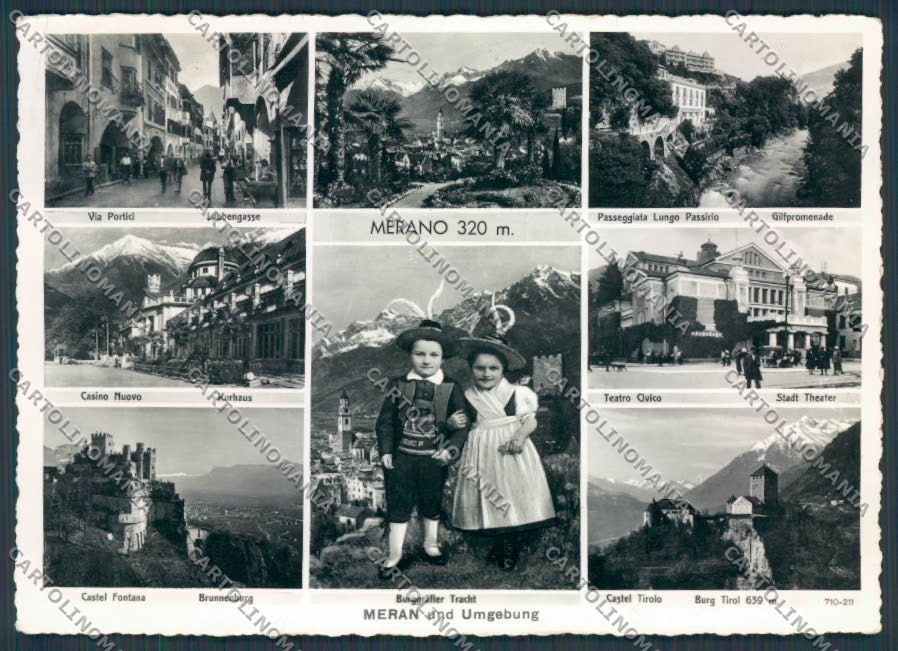 Bolzano Merano Vedutine PIEGHINA foto FG cartolina BB7826 – fronte