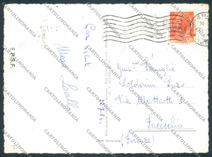 Bolzano Merano Vedutine PIEGHINA foto FG cartolina BB7826 – retro