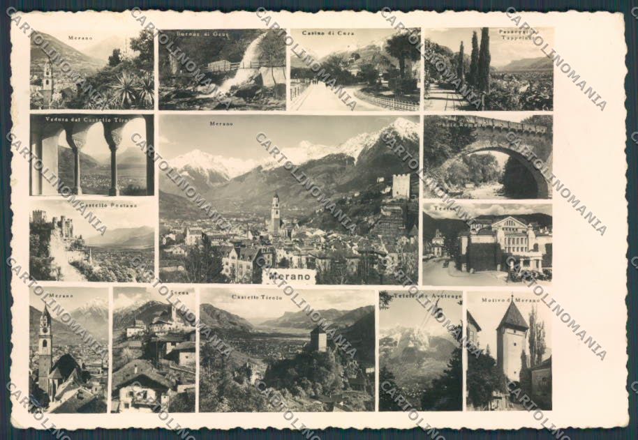 Bolzano Merano Vedutine PIEGHINA foto FG cartolina BB7835 – fronte