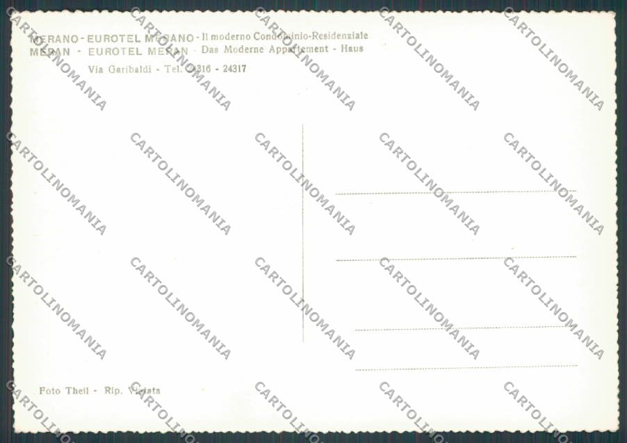 Bolzano Merano Eurotel foto FG cartolina BB7836 – retro