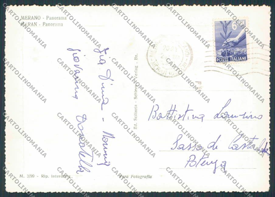 Bolzano Merano Panorama foto FG cartolina BB7842 – retro