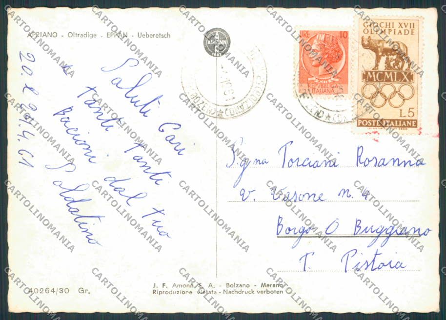 Bolzano Appiano Panorama foto FG cartolina BB7845 – retro
