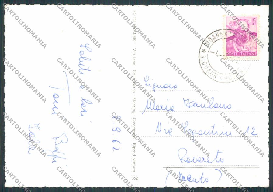 Bolzano Val Ridanna Saluti da Vedutine FG cartolina BB7849 – retro