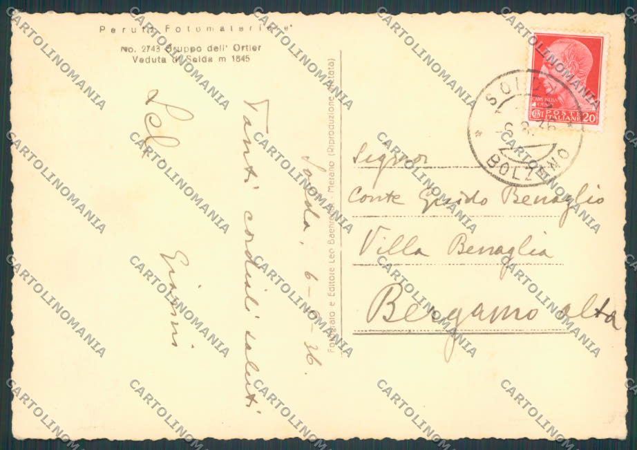 Bolzano Solda foto FG cartolina BB7862 – retro