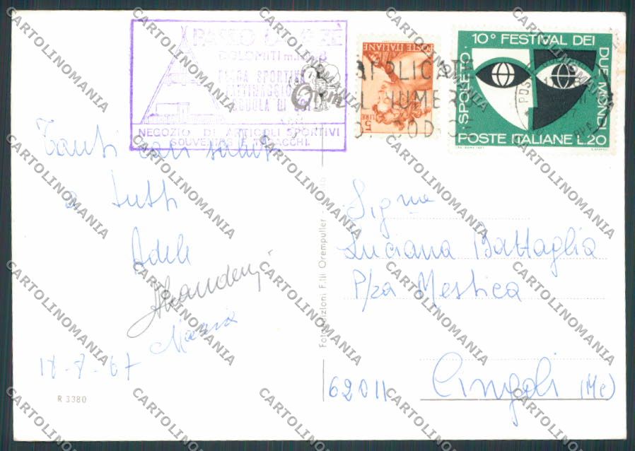 Bolzano Passo Lavazé Albergo Bucaneve foto Fg cartolina BB7865 – retro