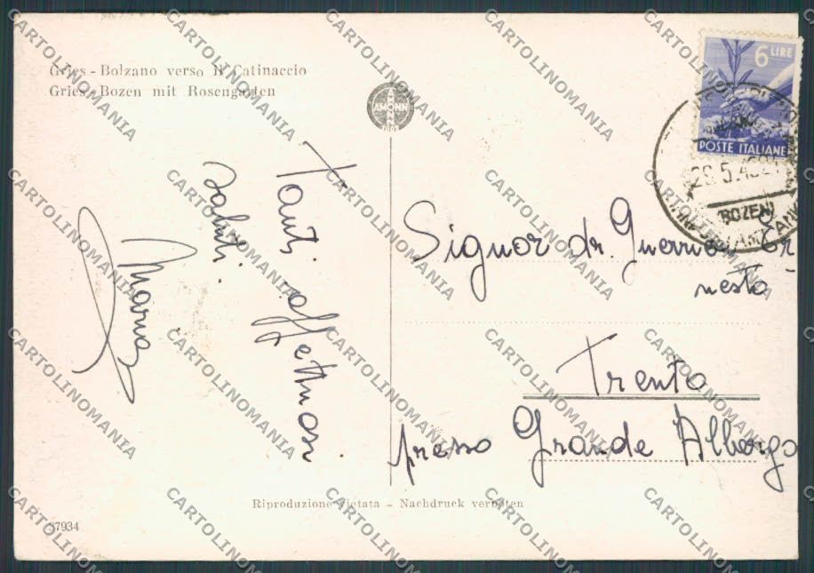 Bolzano Gries Panorama FG cartolina BB7875 – retro