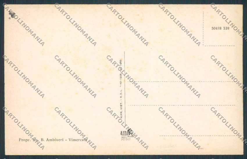 Milano Mezzago Via Unione e torre cartolina BB7897 – retro