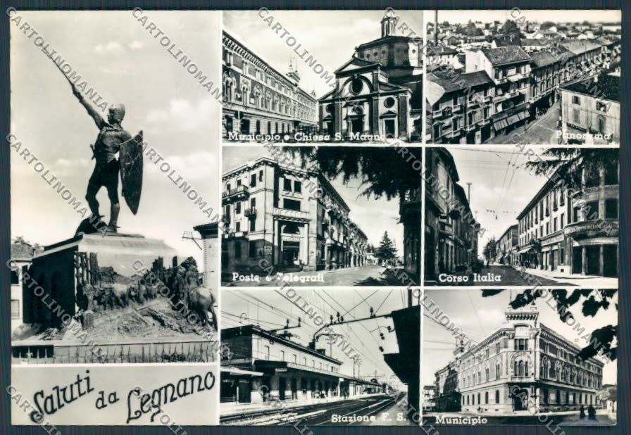 Milano Legnano Saluti da Stazione Poste foto FG cartolina BB7924 – fronte