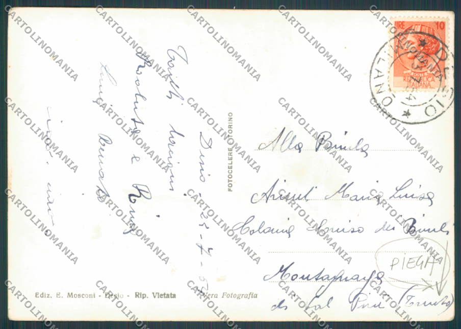Milano Desio Castello Villa Tittoni PIEGA foto FG cartolina BB7965 – retro