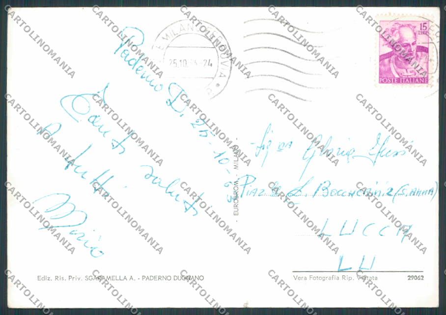 Milano Paderno Dugnano Via Gramsci STRAPPINO foto FG cartolina BB8006 – retro