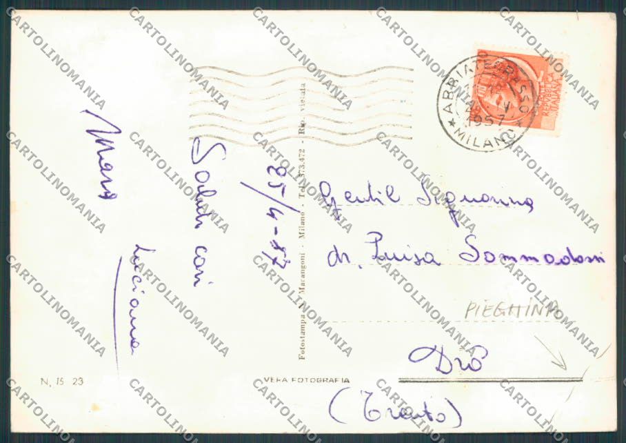 Milano Abbiategrasso Saluti da PIEGHINA STRAPPINO foto FG cartolina BB8022 – retro