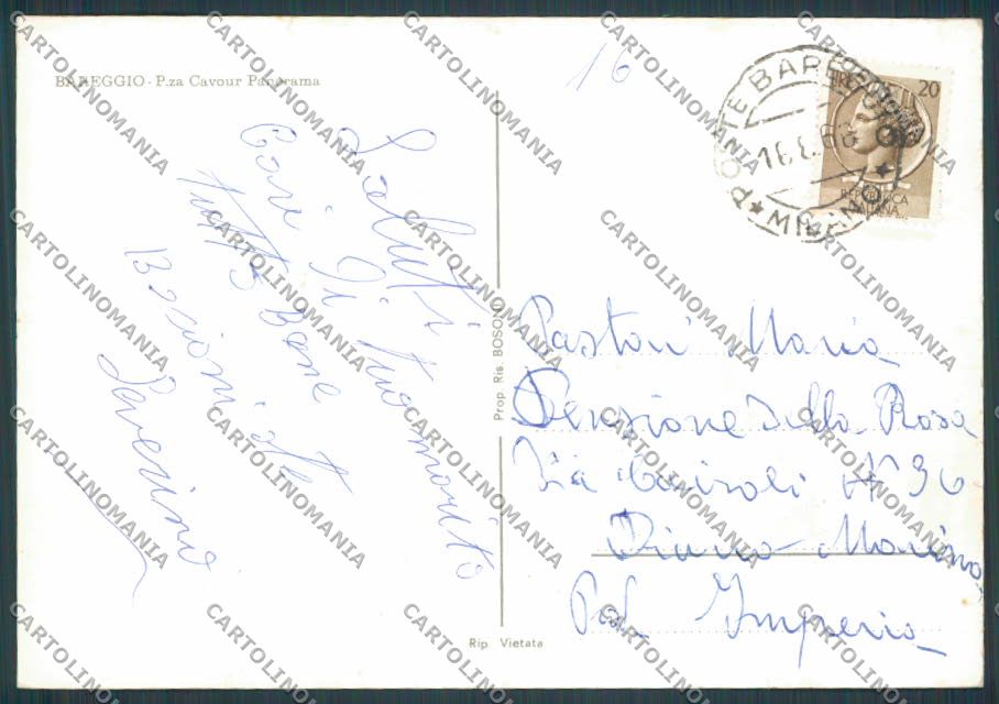 Milano Bareggio Piazza Cavour foto FG cartolina BB8023 – retro