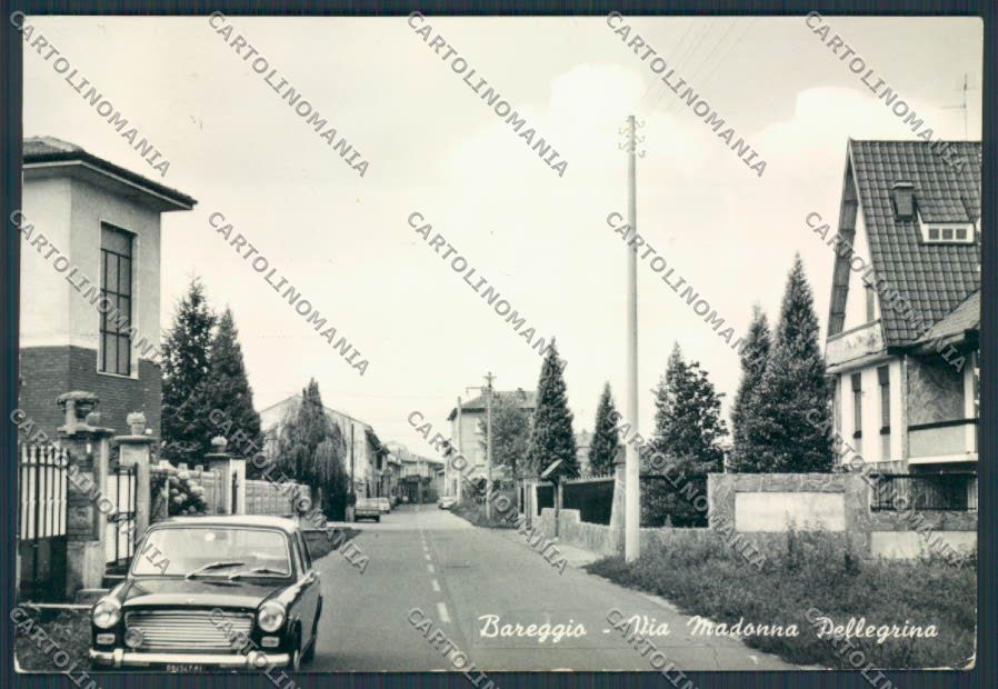 Milano Bareggio Via Modanno Pellegrina Auto foto FG cartolina BB8024 – fronte