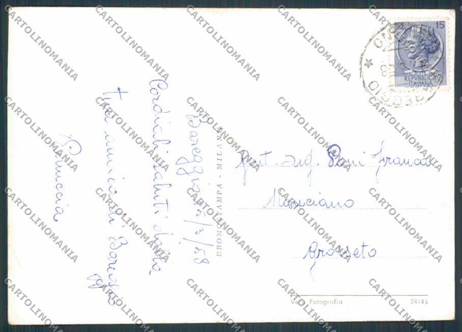Milano Bareggio Via Roma foto FG cartolina BB8025 – retro