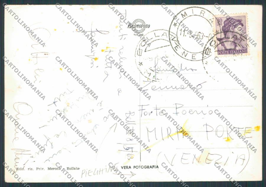Milano Bollate Via Matteotti PIGHINE foto FG cartolina BB8033 – retro