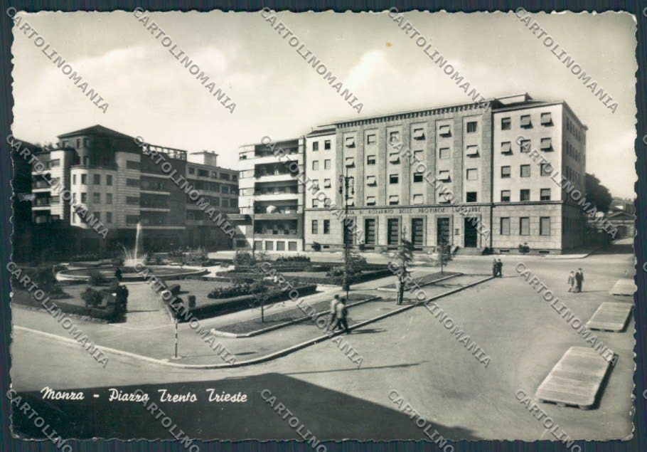 Milano Monza Piazza Trento Trieste Banca foto FG cartolina BB8043 – fronte