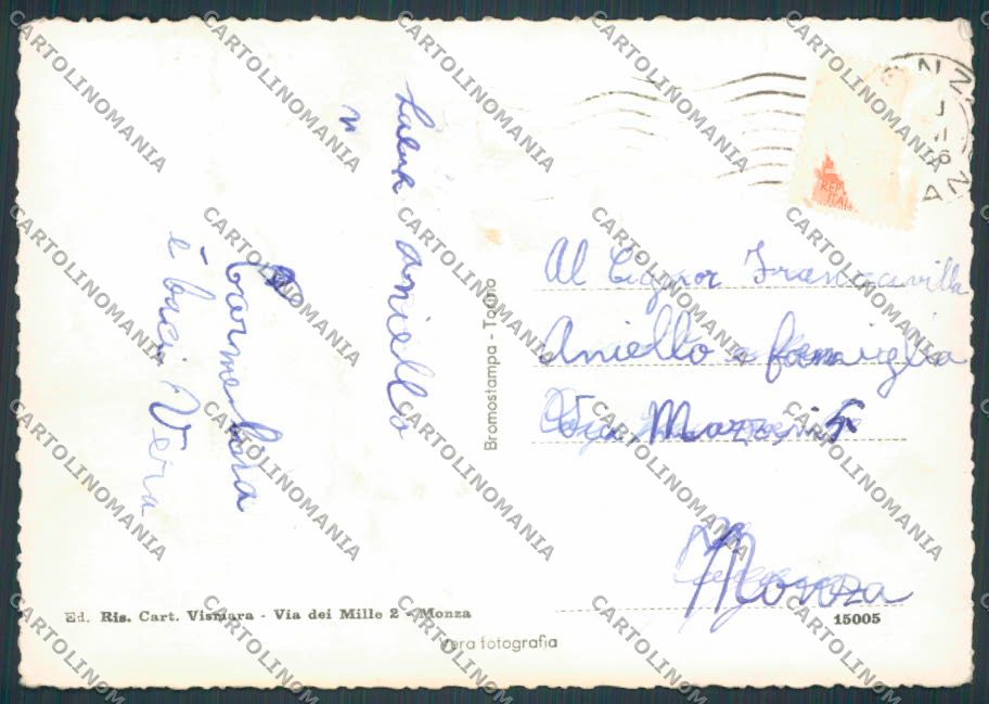 Milano Monza Piazza Trento Trieste Banca foto FG cartolina BB8043 – retro