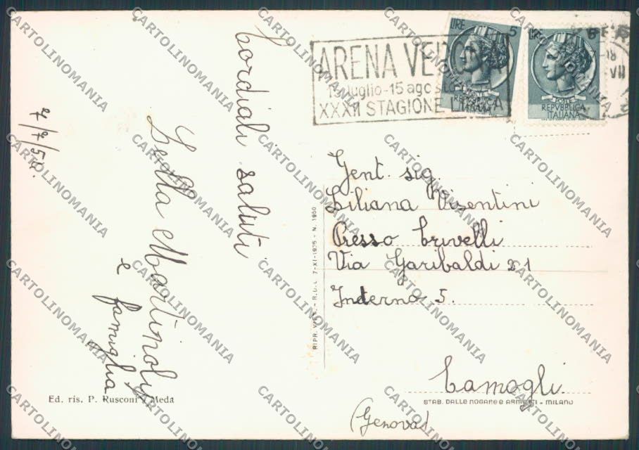 Milano Meda Monumento ai Caduti FG cartolina BB8067 – retro