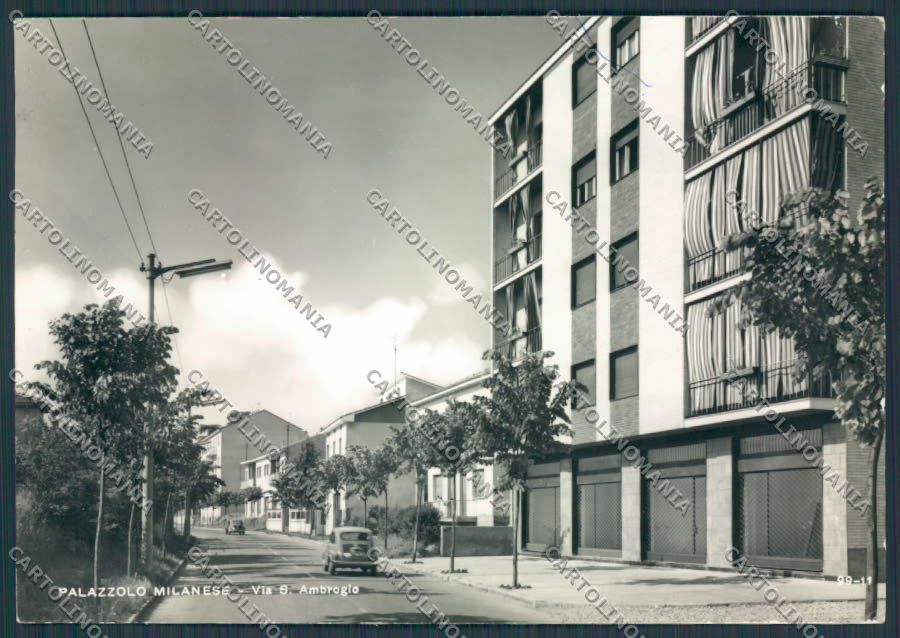 Milano Palazzolo Milanese Via Sant'Ambrogio PIEGHINA foto FG cartolina BB8097 – fronte