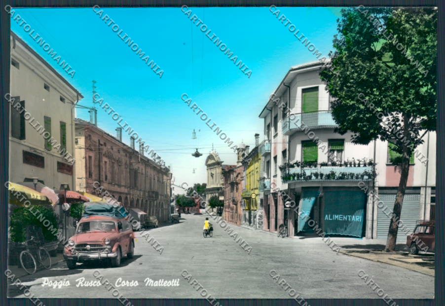 Mantova Poggio Rusco Corso Matteotti Auto foto FG cartolina BB8115 – fronte