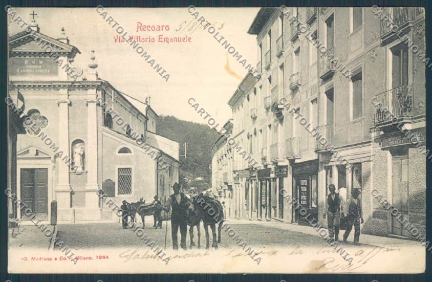 Vicenza Recoaro Via Vittorio Emanuele Modiano cartolina BB8116 – fronte