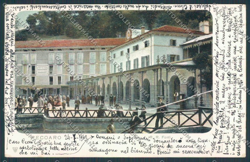 Vicenza Recoaro Fonti Albergo Giorgetti PIEGA ANGOLO cartolina BB8121 – fronte