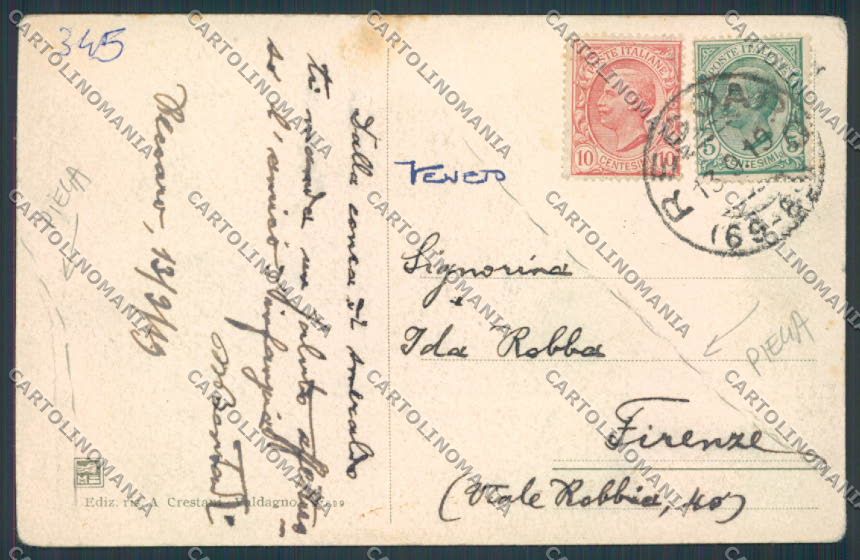 Vicenza Recoaro Panorama PIEGHE cartolina BB8196 – retro