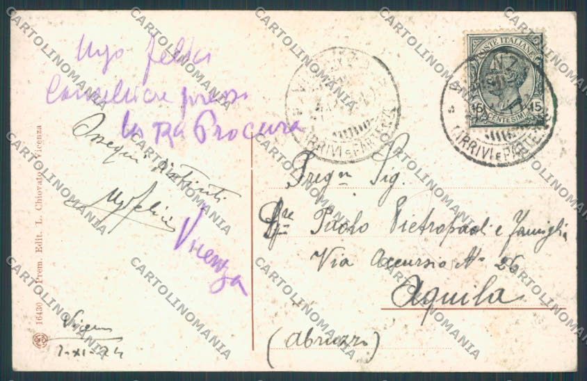 Vicenza città Palazzo Regaù cartolina BB8254 – retro