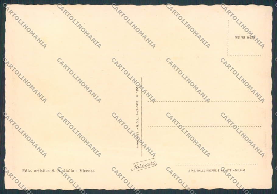 Vicenza città Chiesa San Lorenzo FG cartolina BB8296 – retro