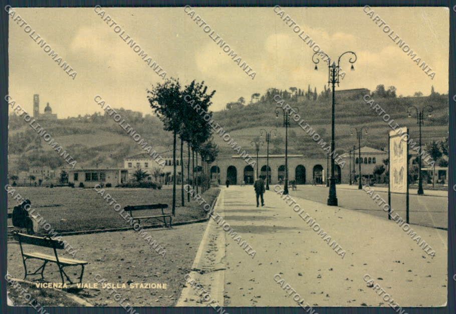 Vicenza città Viale della Stazione FG cartolina BB8297 – fronte