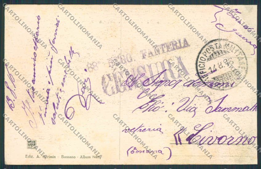 Vicenza Bassano Via XX Settembre cartolina BB8304 – retro
