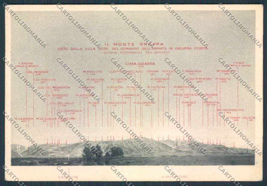 Vicenza Bassano Monte Grappa Armata Galliera Veneta PIEGA FG cartolina BB8310 – fronte