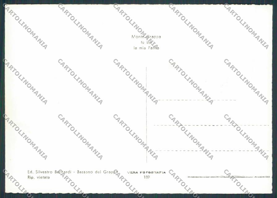 Vicenza Bassano Monte Grappa Caserma Milano foto FG cartolina BB8312 – retro