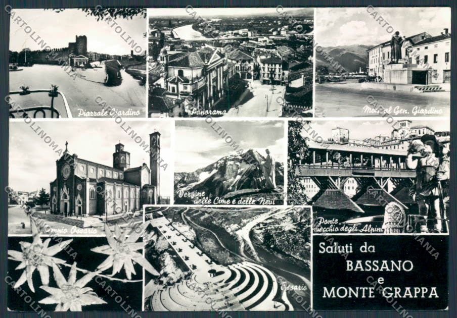 Vicenza Bassano Monte Grappa Saluti da foto FG cartolina BB8313 – fronte