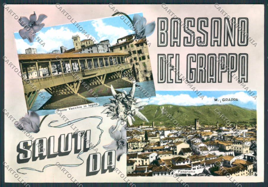 Vicenza Bassano del Grappa Ponte Vecchio Saluti da foto FG cartolina BB8314 – fronte
