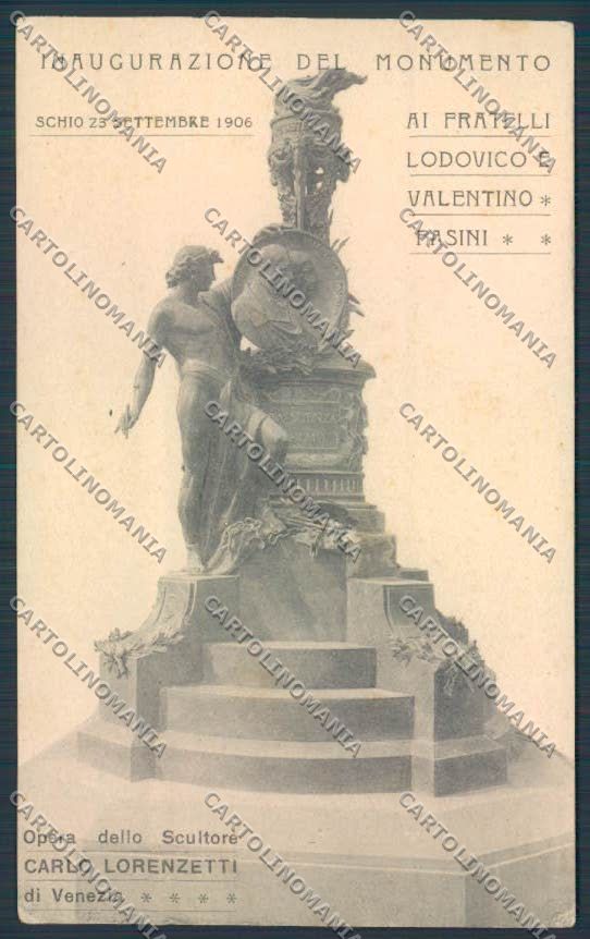 Vicenza Schio Inaugurazione Monumento Pasini Lorenzetti Venezia cartolina BB8327 – fronte