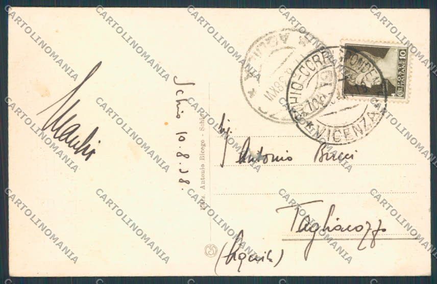 Vicenza Schio Panorama cartolina BB8334 – retro