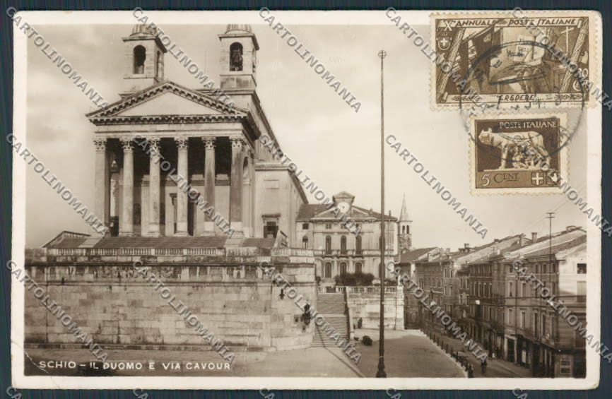 Vicenza Schio Duomo PIEGHINA foto cartolina BB8359 – fronte
