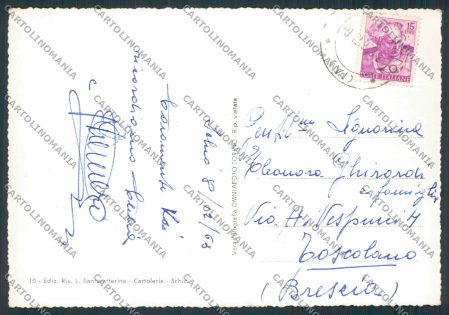 Vicenza Schio Viale Petitti di Roreto PIEGHINA foto FG cartolina BB8365 – retro