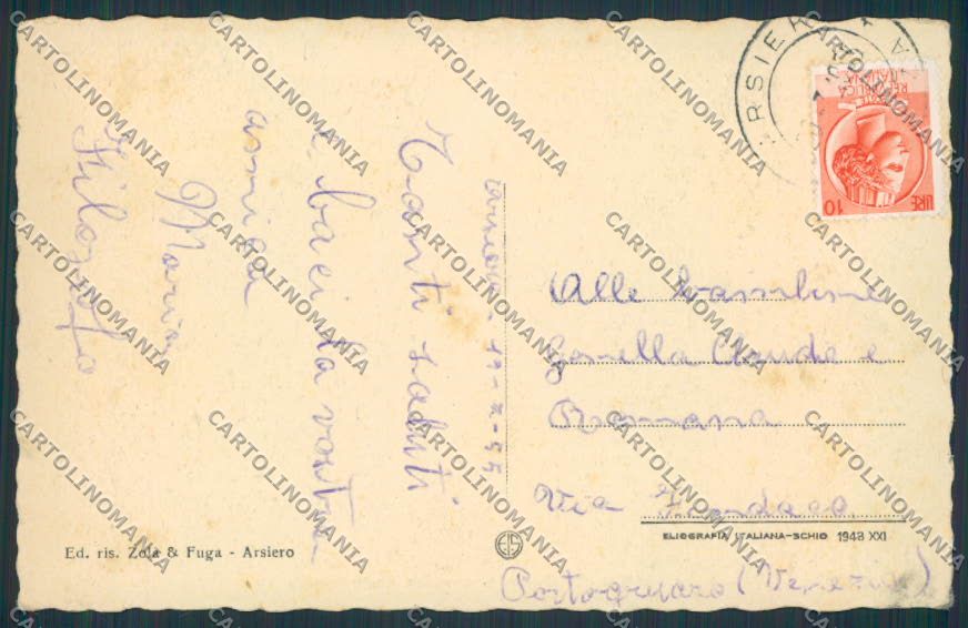 Vicenza Arsiero Chiesa cartolina BB8444 – retro