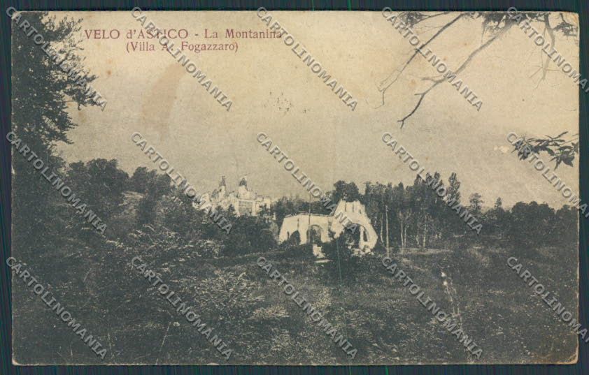 Vicenza Velo d'Astico Montanina Fogazzaro PIEGHE cartolina BB8489 – fronte