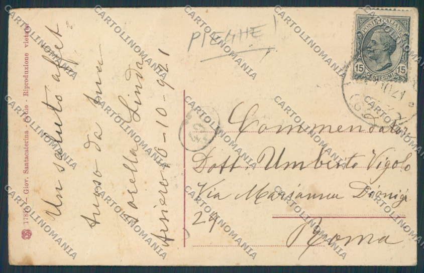 Vicenza Velo d'Astico Montanina Fogazzaro PIEGHE cartolina BB8489 – retro