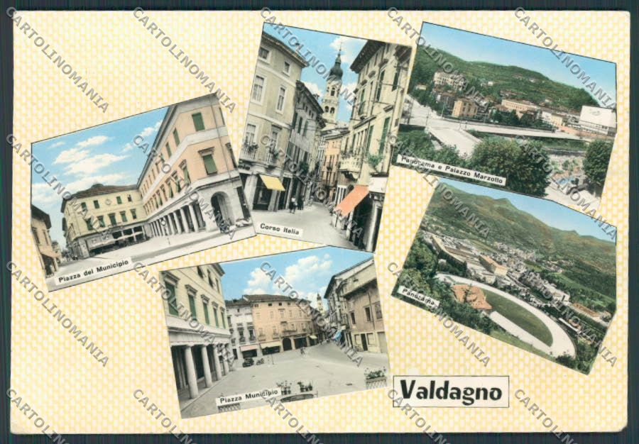 Vicenza Valdagno Vedutine PIEGHINE foto FG cartolina BB8518 – fronte