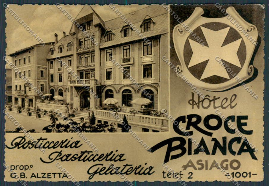 Vicenza Asiago Hotel Croce Bianca FG cartolina BB8550 – fronte
