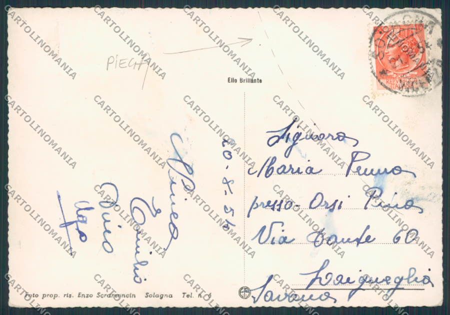 Vicenza Solagna foto PIEGA FG cartolina BB8564 – retro