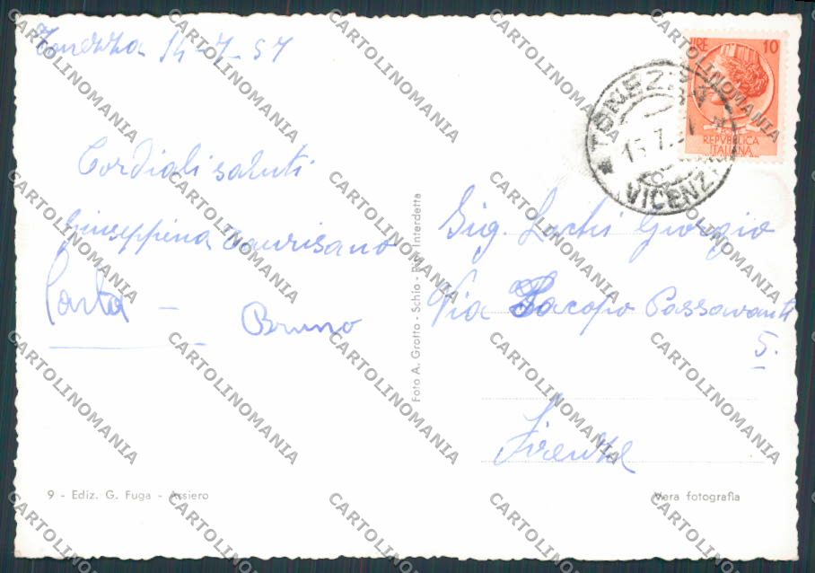 Vicenza Tonezza foto Altipiano Asiago FG cartolina BB8573 – retro