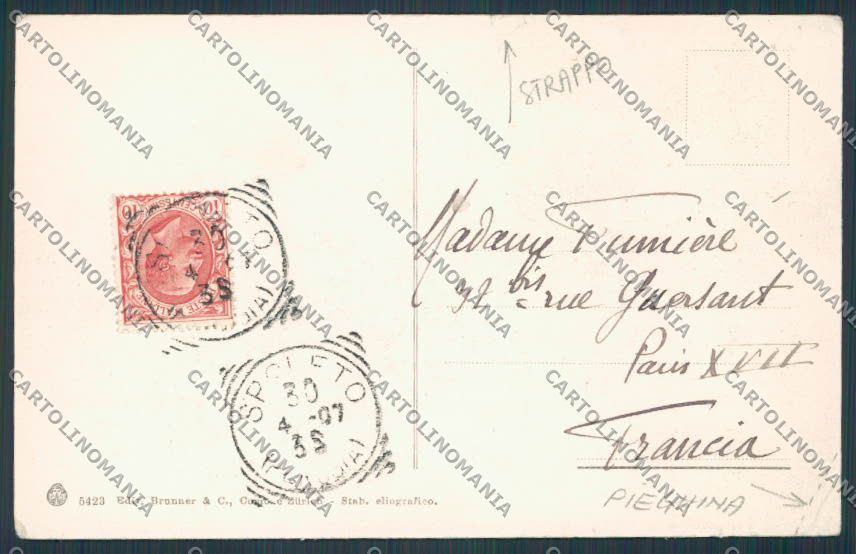 Perugia Spoleto Rocca PIEGHINA STRAPPO cartolina BB8649 – retro