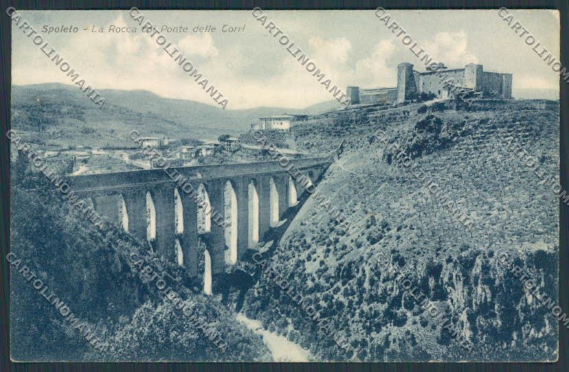 Perugia Spoleto Rocca Ponte delle Torri cartolina BB8650 – fronte